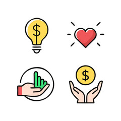 Hand Heart Light Bulb Beginner Mark Investment
