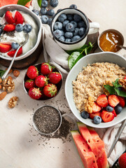 Healthy breakfast.. The concept of delicious and healthy food.