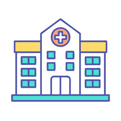 Detached Hospital Simple Vector Icon Illustration