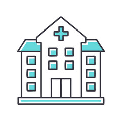 Detached Hospital Simple Vector Icon Illustration