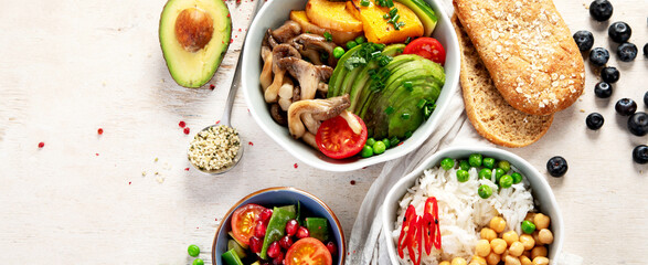 Dietary menu. Healthy vegan salad of vegetables.