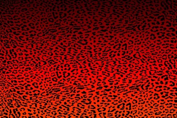 Black leather texture on red background. Black leopard print pattern with red vibrant colors and bold design. Animal skin, leather, fur, feather, texture, bold. Animal. Red, black color © Wulandari