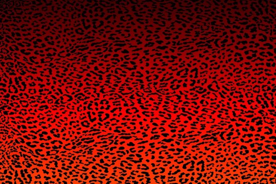 Black leather texture on red background. Black leopard print pattern with red vibrant colors and bold design. Animal skin, leather, fur, feather, texture, bold. Animal. Red, black color
