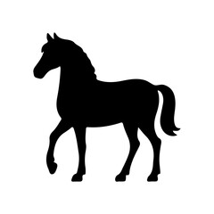 Obraz premium Black Horses Silhouettes with white background