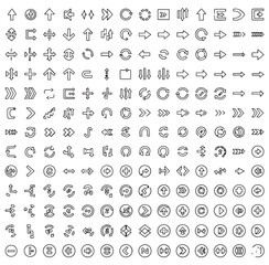 Extensive Outline Arrow Icon Set: UI UX Navigation Symbols