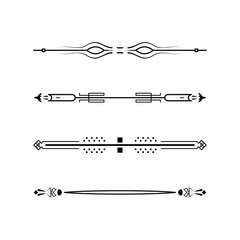 Set Black Simple Line Collection Doodle Border Elements Vector Design Style Sketch Isolated Illustration For Banner