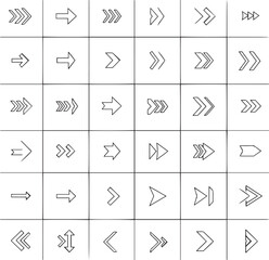 Outline Arrow Icon Set: Minimalist Thin Line Directional Graphics