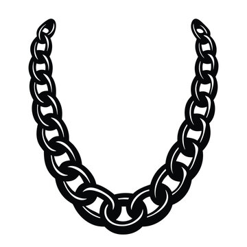 Bold and flashy, this golden chain hip-hop rap-style necklace silhouette showcases iconic urban swagger with thick links and streetwear attitude in a powerful profile.
