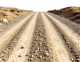 Rustic Dirt Road Isolated on White Background – PNG
