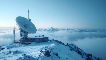 satellite dish on the mountain