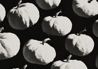 Halloween Pumpkin Black-and-White Bauhaus Style Premium Modern Bold Contrast for Millennial Holiday and Thanksgiving Marketing Campaigns