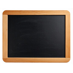   Classic blank blackboard with wooden frame, perfect for displaying messages, menus, or educational content on transparent background 
