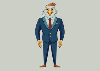 Professional Eagle in Tailored Blazer and Slacks Polished Vector Mascot with Business Attire and Confident Pose 