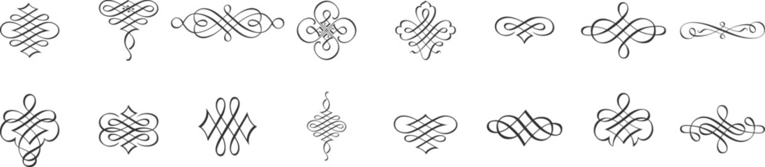 Collection of neo tribal shapes with a stiff touch, hand drawn vector design gothic singlism tattoo elements bundle set.