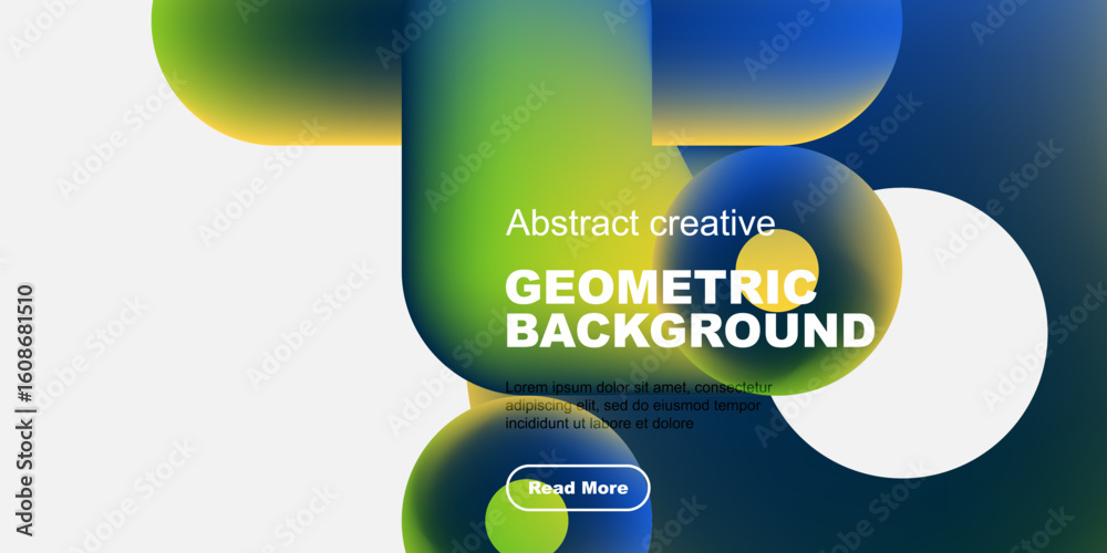 Aufkleber abstract geometric background features vibrant color gradients. shapes overlap creating dynamic visu
