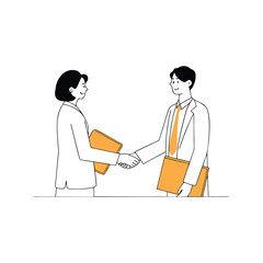 Businessman and businesswomen illustration, businessman handshake, business women handshake 