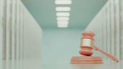 Modern Legal Tech Concept with Judge Gavel and Data Center Servers Premium Professional Content for Digital Justice Reform Campaigns