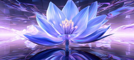 lavender flower Wireframe, mozaic art, generative AI