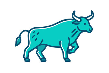 Fototapeta premium Teal bull illustration