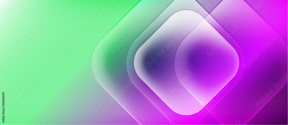 Poster abstract gradient background. squares overlap creating soft light effects. colors transition from gr