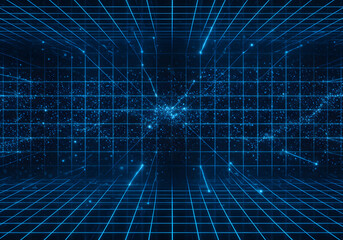 Obraz premium Futuristic Blue Digital Technology Background