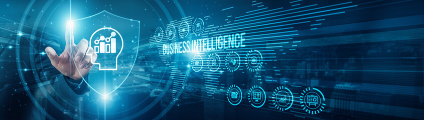 Data analyst protecting reports business intelligence insights, visualization dashboards automation decision-making KPIs forecasting data-driven performance tracking strategy.