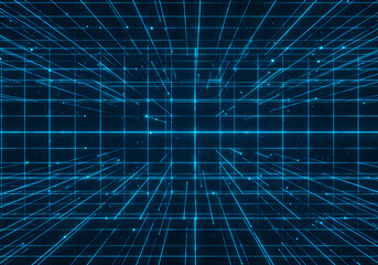 Obraz premium Futuristic Blue Digital Technology Background