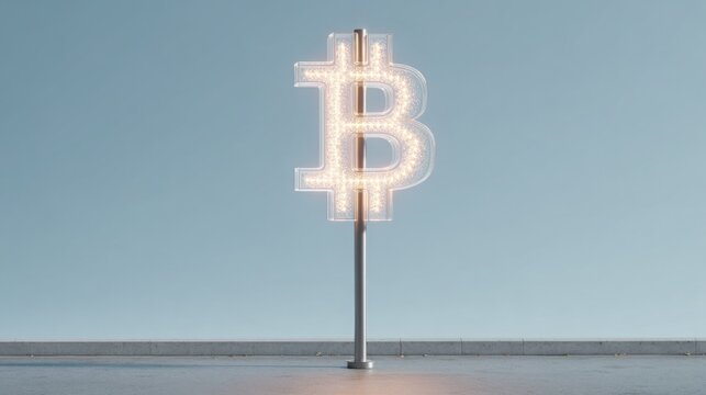 Brightly lit dollar sign representing financial success and cryptocurrency market signals in investment strategies - Powered by Adobe