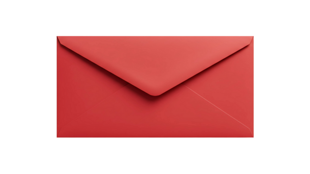 red envelope, isolated on transparent background png, generative with ai