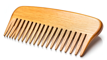 wooden comb isolated on white