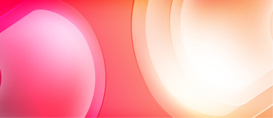 Abstract gradients, flowing shapes, warm colors dominate composition. Soft light creates dynamic visual effect.