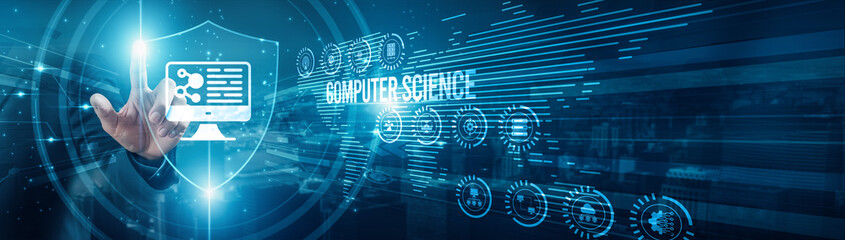 Software engineer protecting logic computer science concepts, algorithms programming data processing AI systems development architecture security automation problem-solving.