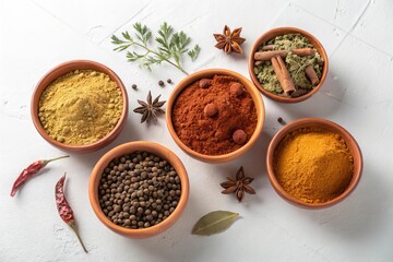 Kashmiri Chili Powder Heap on White Background