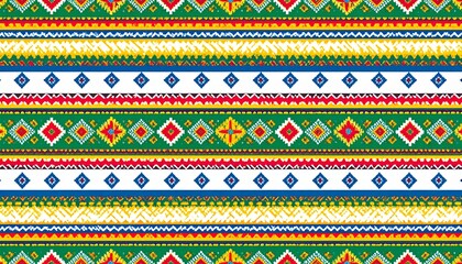 Heritage Hues – Seamless Tribal-Inspired Ethnic Fabric Background.Perfect for branding, packaging, fashion textiles, social media, wallpaper, and decorative designs. 