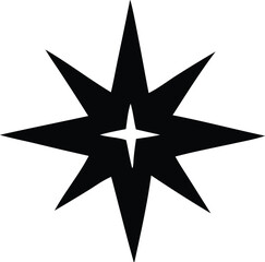 silver star on black background