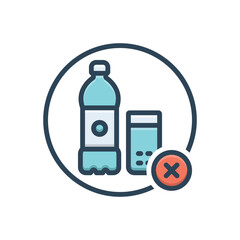 Color illustration icon for not drink