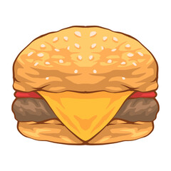 burger vector design with cartoon style