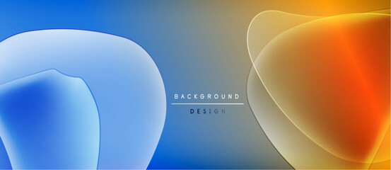 Abstract fluid shapes, blue to orange gradient. Modern design, smooth transitions, minimal text overlay. Background suitable for presentations.