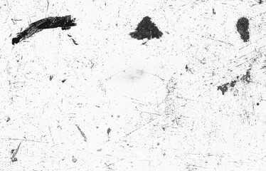 Scratched Grunge Texture with Black Marks on White Surface