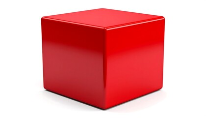 Red cube, geometric shape