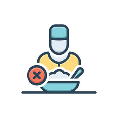 Color illustration icon for fasting