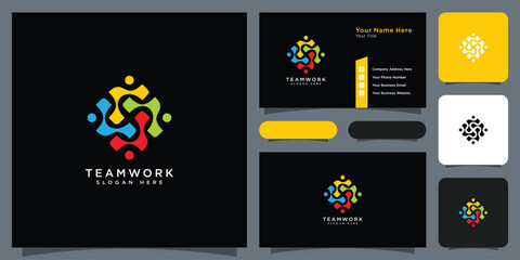 teamwork people community logo design
