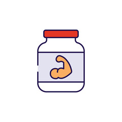 Protein Suppliment icon design with white background stock illustration