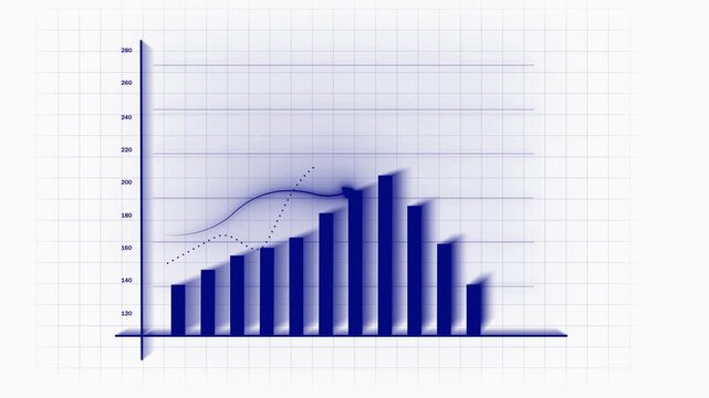 Digital economy market trend animated bar graph chart business finance data visualization. Business finance growth bar graph animation abstract background looping seamless technology. - Powered by Adobe