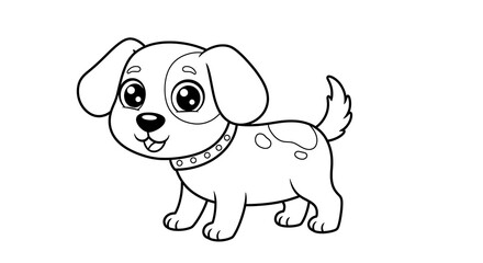 Cute dog animals children’s coloring book illustration. Perfect for kids to color and enjoy, adding a splash of creativity to their day