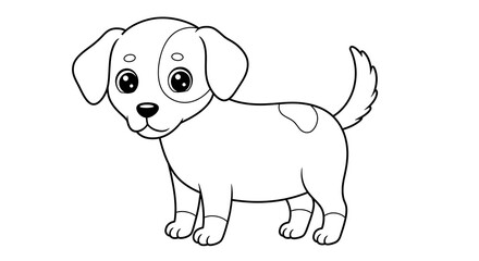Obraz premium Cute dog animals children’s coloring book illustration. Perfect for kids to color and enjoy, adding a splash of creativity to their day