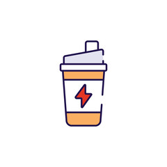 Protein Shake icon design with white background stock illustration