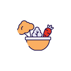Healthy Vegetables icon design with white background stock illustration
