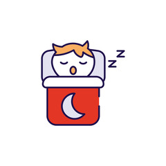 Sleeping icon design with white background stock illustration