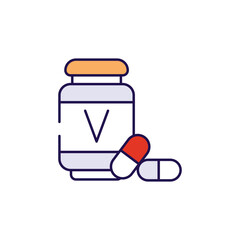 Vitamins icon design with white background stock illustration